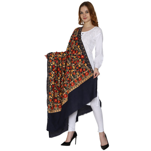 Women's Aari Embroidery Wool Shawl